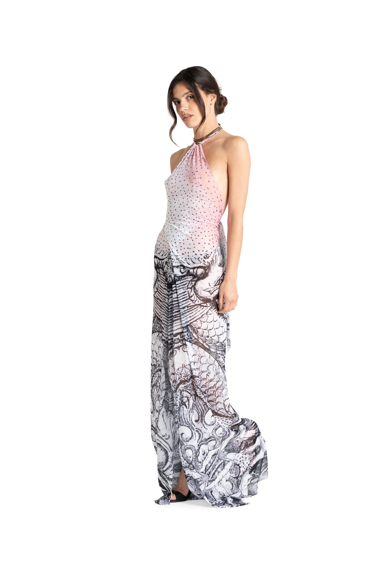 ANTONIA long DRAGON print dress