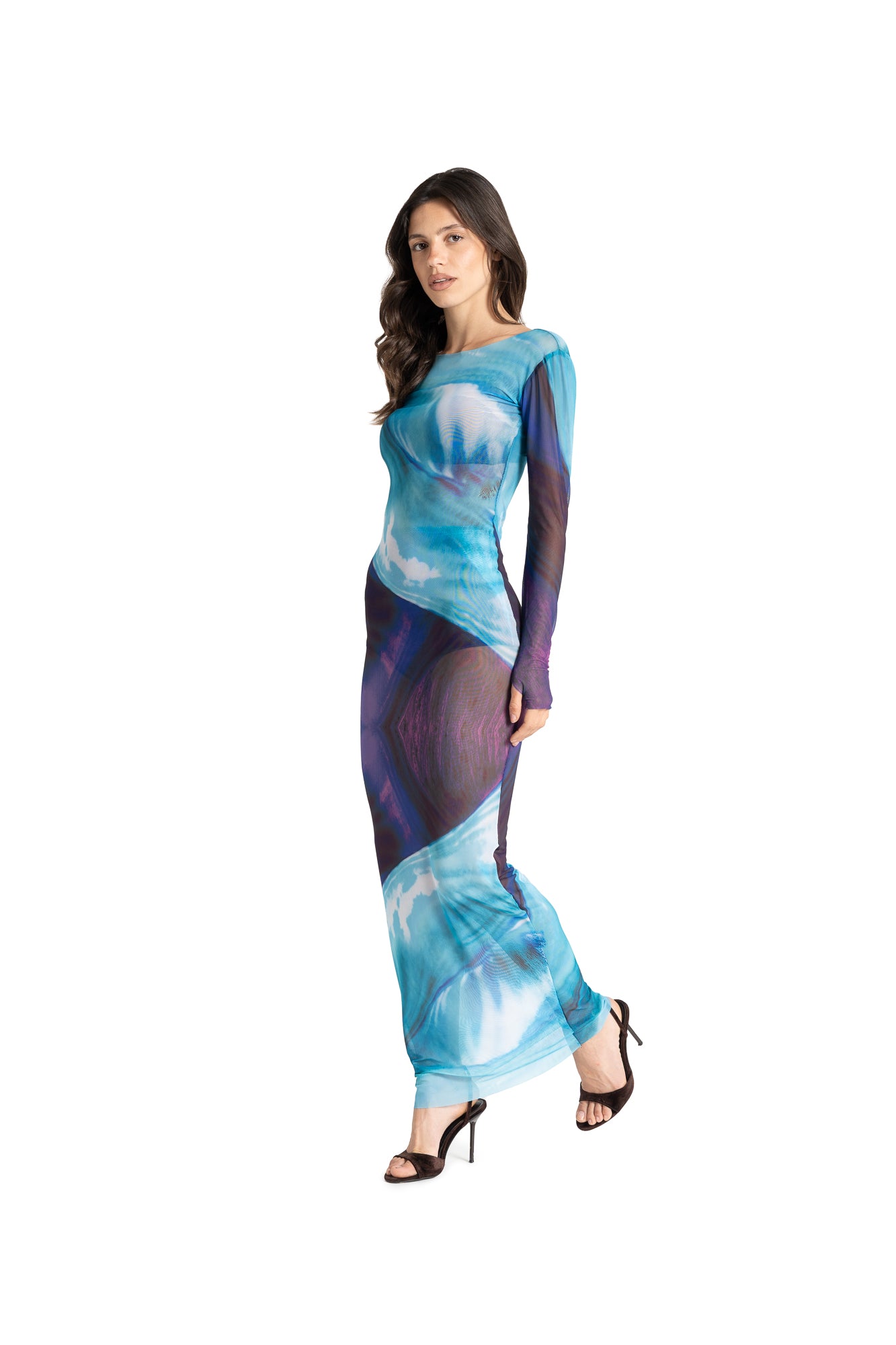 COCO mother-of-pearl print dress