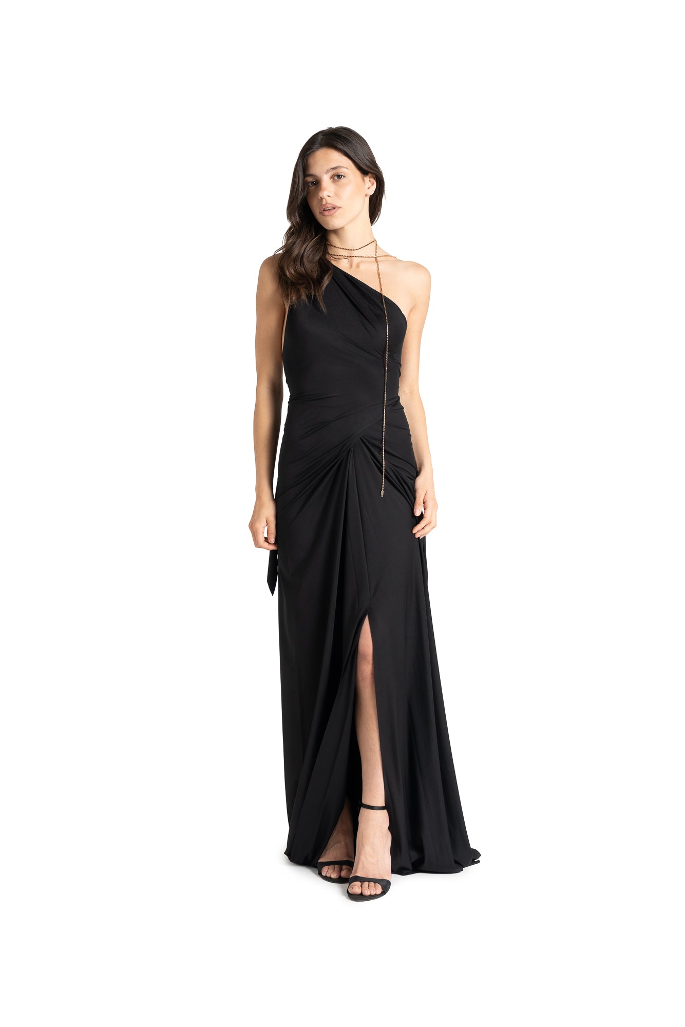 ANTONIA solid black long dress